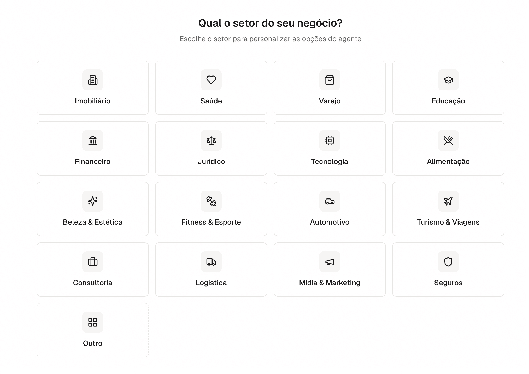 Seleção de segmentos na plataforma NautisAgents